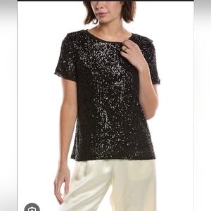 ANNE KLEIN WOMEN'S BLACK SEQUIN TOP SIZE SMALL NWT
